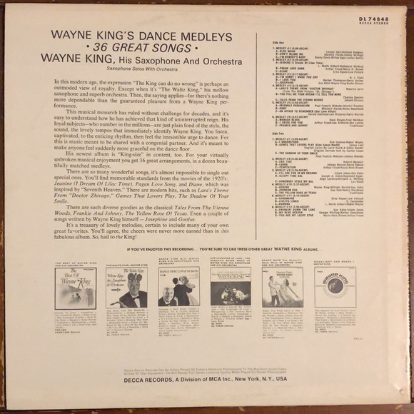 Wayne King ...King's Dance Medleys Vinyl Lp - Picture 4 of 6